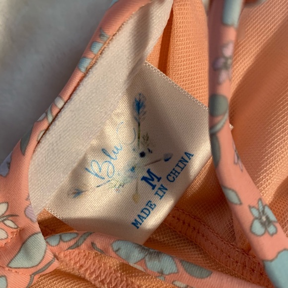 Dainty Peach Floral one piece swimsuit - Picture 13 of 14